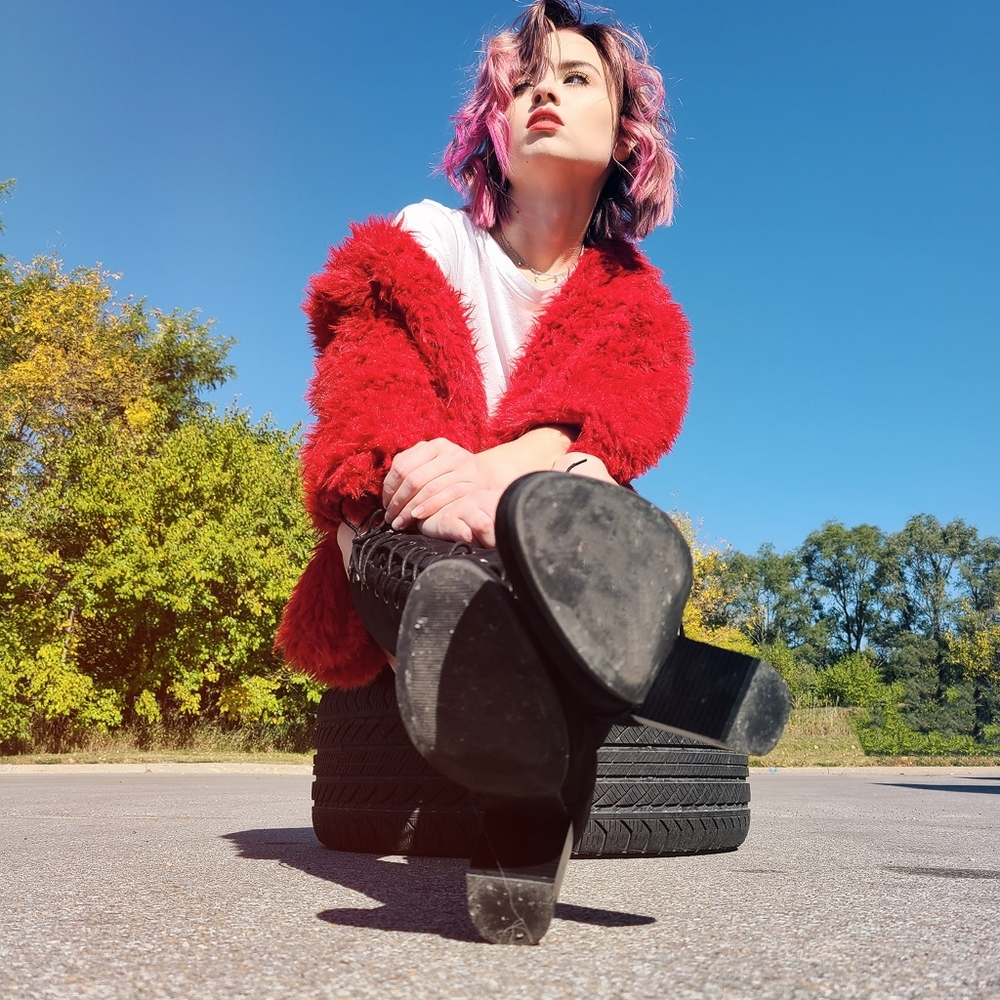 Red Faux Fur Coat